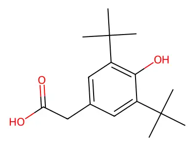 3,5-Bis(1,1-dimethylethyl)-4-hydroxybenzeneacetic acid structure