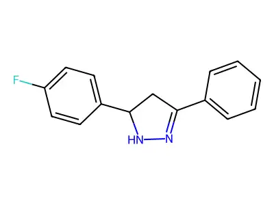 5-(4-fluorophenyl)-3-phenyl-4,5-dihydro-1H-pyrazole structure