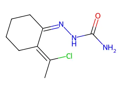 [[2-(1-Chloroethylidene)cyclohexylidene]amino]urea structure