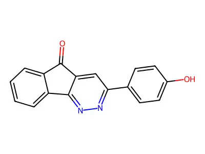 3-(4-hydroxyphenyl)-5H-indeno[1,2-c]pyridazin-5-one structure