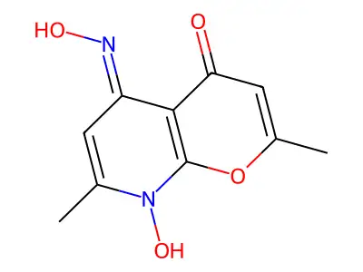 8-Hydroxy-5-hydroxyimino-2,7-dimethylpyrano[2,3-b]pyridin-4-one structure