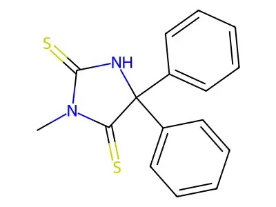 3-Methyl-5,5-diphenylimidazolidine-2,4-dithione structure