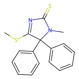 3-Imidazoline-2-thione, 1-methyl-4-(methylthio)-5,5-diphenyl- structure