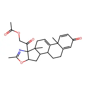 2-oxo-2-(4a,6a,8-trimethyl-2-oxo-2,4a,6,6a,9a,10,10a,10b,11,12-decahydro-6bh-naphtho[2',1':4,5]indeno[1,2-d][1,3]oxazol-6b-yl)ethyl acetate structure