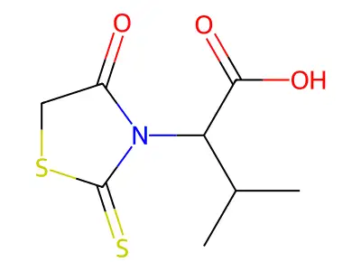 3-Methyl-2-(4-oxo-2-thioxothiazolidin-3-yl)butanoic acid structure