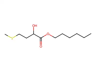 Butanoic acid, 2-hydroxy-4-(methylthio)-, hexyl ester structure