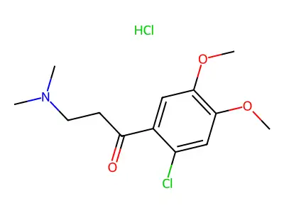 1-Propanone, 1-(2-chloro-4,5-dimethoxyphenyl)-3-(dimethylamino)-, hydrochloride structure