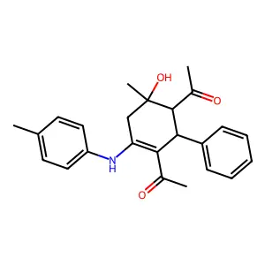 5-Acetyl-2-methyl-6-phenyl-4-(p-toluidino)salicylic acid structure