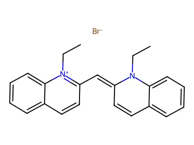 Quinolinium, 1-ethyl-2-[(1-ethyl-2(1H)-quinolinylidene)methyl]-, bromide structure