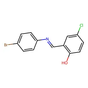 2-{(E)-[(4-bromophenyl)imino]methyl}-4-chlorophenol structure