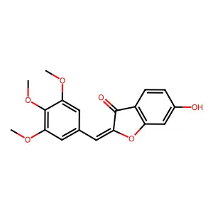 (2Z)-6-hydroxy-2-(3,4,5-trimethoxybenzylidene)-1-benzofuran-3(2H)-one structure