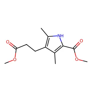 3,5-Dimethyl-2-carboxy-1H-pyrrole-4-propanoic acid dimethyl ester structure