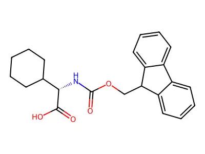 2-(cyclohexyl((((9H-fluoren-9-yl)methoxy)carbonyl))amino)acetic acid structure