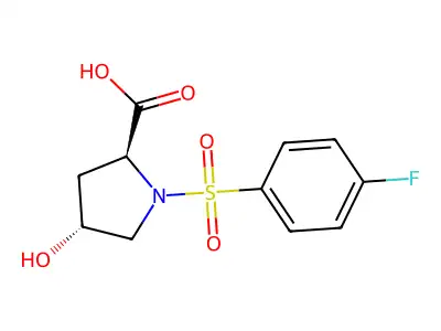 1-(4-Fluorobenzenesulfonyl)-4-hydroxypyrrolidine-2-carboxylic acid structure