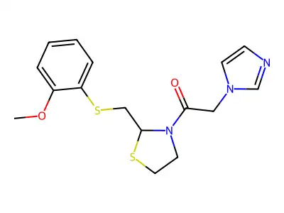 Thiazolidine, 3-(1H-imidazol-1-ylacetyl)-2-(((2-methoxyphenyl)thio)methyl)- structure