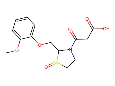3-Thiazolidinepropanoic acid, 2-((2-methoxyphenoxy)methyl)-beta-oxo-, 1-oxide structure