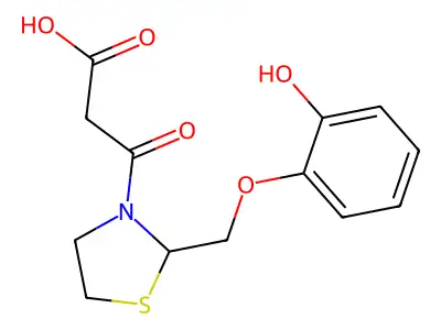 3-Thiazolidinepropanoic acid, 2-((2-hydroxyphenoxy)methyl)-beta-oxo- structure