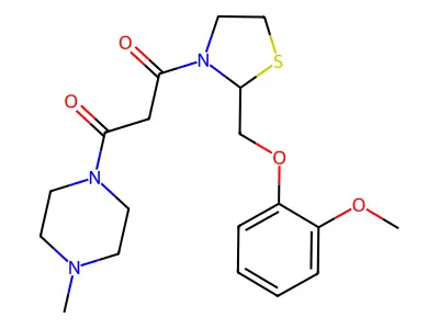 1-(3-(2-((2-Methoxyphenoxy)methyl)-3-thiazolidinyl)-1,3-dioxopropyl)-4-methylpiperazine structure