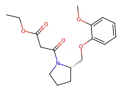 1-Pyrrolidinepropanoic acid, 2-((2-methoxyphenoxy)methyl)-beta-oxo-, ethyl ester, (S)- structure