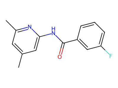 N-(4,6-dimethylpyridin-2-yl)-3-fluorobenzamide structure
