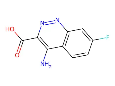 3-Cinnolinecarboxylic acid, 4-amino-7-fluoro-, hydrate structure
