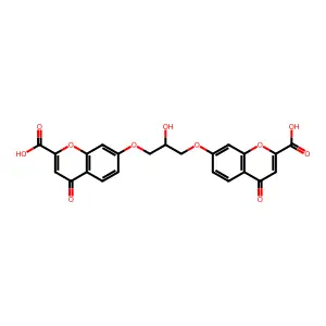 1,3-Bis(2-carboxychromone-7-oxy)-2-hydroxypropane structure