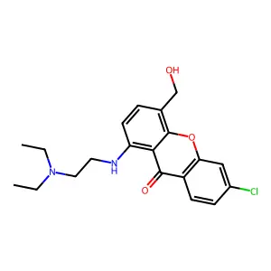 6-Chloro-1-((2-(diethylamino)ethyl)amino)-4-(hydroxymethyl)-9H-xanthen-9-one structure