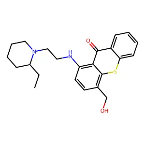 Thioxanthen-9-one, 1-((2-(2-ethylpiperidino)ethyl)amino)-4-(hydroxymethyl)- structure