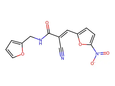 2-cyano-N-[(furan-2-yl)methyl]-3-(5-nitrofuran-2-yl)prop-2-enamide structure