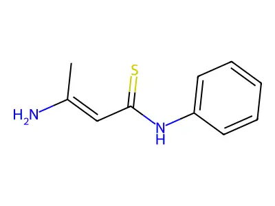 (E)-3-amino-N-phenylbut-2-enethioamide structure