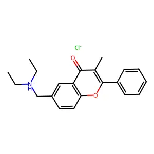 Flavone, 6-((diethylamino)methyl)-3-methyl-, monohydrochloride structure