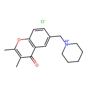 Chromone, 2,3-dimethyl-6-piperidinomethyl-, monohydrochloride structure