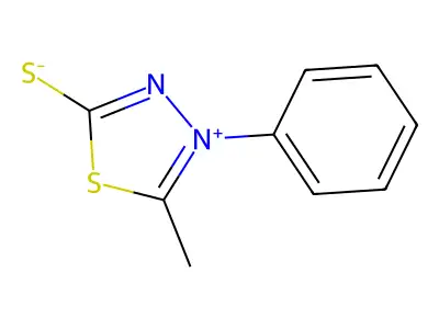 5-Methyl-4-phenyl-1,3,4-thiadiazol-4-ium-2-thiolate structure
