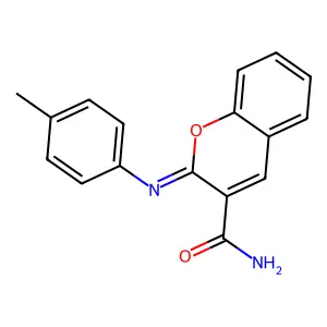 (2Z)-2-[(4-methylphenyl)imino]-2H-chromene-3-carboxamide structure