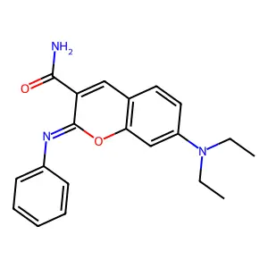 (2Z)-7-(diethylamino)-2-(phenylimino)-2H-chromene-3-carboxamide structure