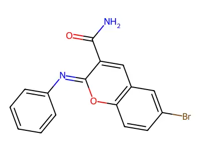 6-溴-2-(苯基亚氨基)-2H-色烯-3-甲酰胺 structure