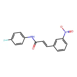 N-(4-fluorophenyl)-3-(3-nitrophenyl)prop-2-enamide structure