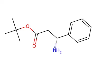 tert-butyl (3R)-3-amino-3-phenylpropanoate structure