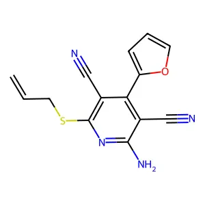 2-Amino-4-(furan-2-yl)-6-prop-2-enylsulfanylpyridine-3,5-dicarbonitrile structure