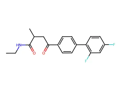 (+-)-2',4'-Difluoro-N-ethyl-alpha-methyl-gamma-oxo-(1,1'-biphenyl)-4-butanamide structure
