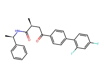 (1,1'-Biphenyl)-4-butanamide, 2',4'-difluoro-alpha-methyl-gamma-oxo-N-(1-phenylethyl)-, (R-(R*,S*))- structure