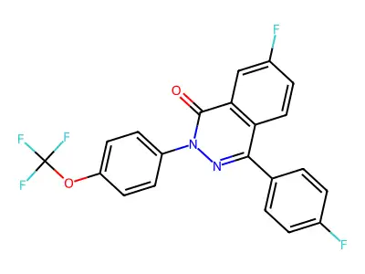 7-Fluoro-4-(4-fluorophenyl)-2-[4-(trifluoromethoxy)phenyl]phthalazin-1-one structure