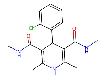 3,5-Pyridinedicarboxamide, 1,4-dihydro-4-(2-chlorophenyl)-N,N',2,6-tetramethyl- structure