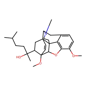 6,14-Ethenomorphinan-7-methanol, 3,6-dimethoxy-alpha,17-dimethyl-4,5-epoxy-alpha-(3-methyl-butyl)- (5-alpha,7-alpha(R))- structure