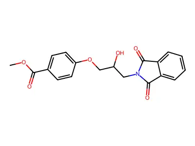 methyl 4-[3-(1,3-dioxo-1,3-dihydro-2H-isoindol-2-yl)-2-hydroxypropoxy]benzoate structure