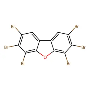2,3,4,6,7,8-Hexabromodibenzofuran structure