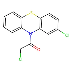 2-chloro-1-(2-chloro-10H-phenothiazin-10-yl)ethan-1-one structure