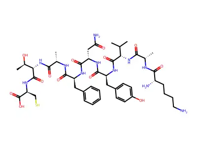 H-Lys-Ala-Val-Tyr-Asn-Phe-Ala-Thr-Cys-OH structure