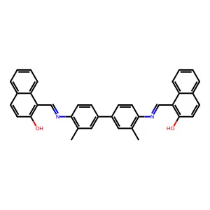 1,1'-(((3,3'-Dimethyl-[1,1'-biphenyl]-4,4'-diyl)bis(azanylylidene))bis(methanylylidene))bis(naphthalen-2-ol) structure