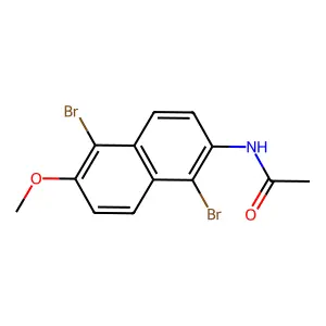 N-(1,5-dibromo-6-methoxynaphthalen-2-yl)acetamide structure